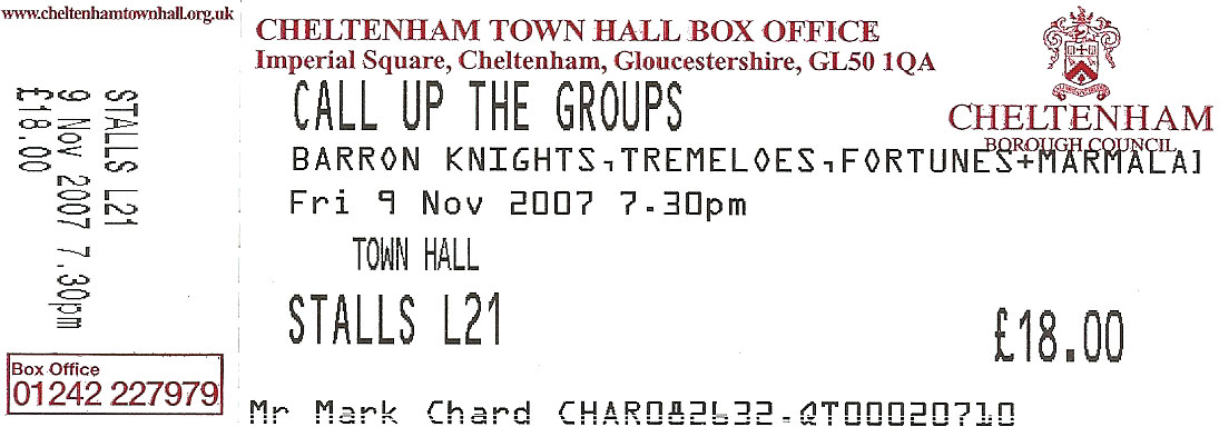Call Up The Groups Ticket